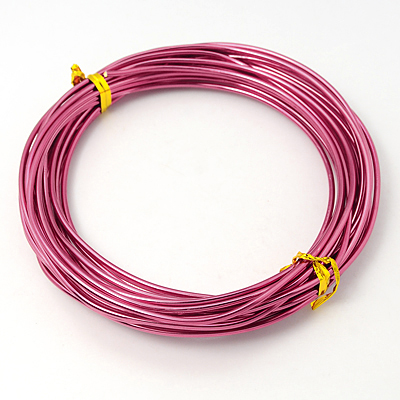 PandaHall Aluminum Wire, Cerise, 2mm; 10m/roll Aluminum Red