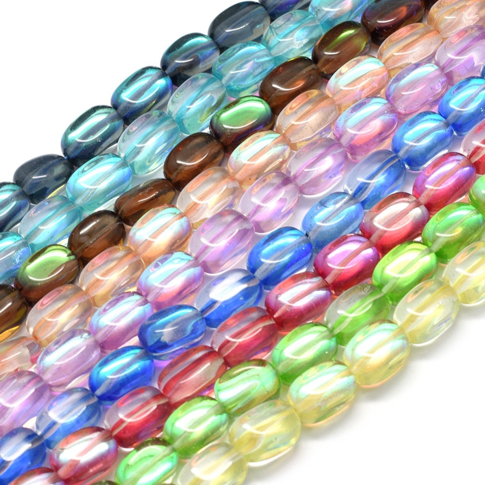 PandaHall Synthetic Moonstone Bead Strands, Cuboid, Mixed Color, 13x8x8mm, Hole: 1mm; about 28pcs/strand, 15.15"(38.5cm) Moonstone Cuboid...