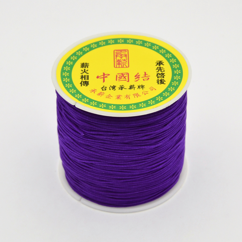PandaHall Round String Thread Polyester Fibre Cords, Indigo, 0.7mm, about 100m/roll Polyester Purple