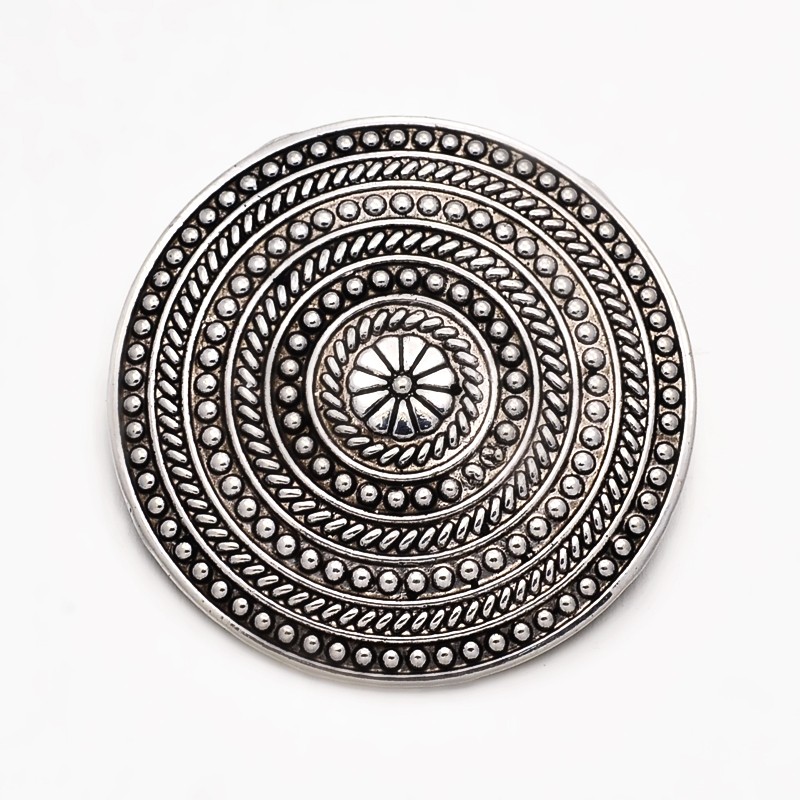 PandaHall Alloy Pendants, Flat Round, Antique Silver, Cadmium Free & Nickel Free & Lead Free, 44x44x3mm Alloy Flat Round