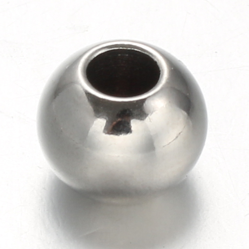 PandaHall 304 Stainless Steel Rondelle Spacer Beads, Stainless Steel Color, 4x3mm, Hole: 1.5mm Stainless Steel Rondelle