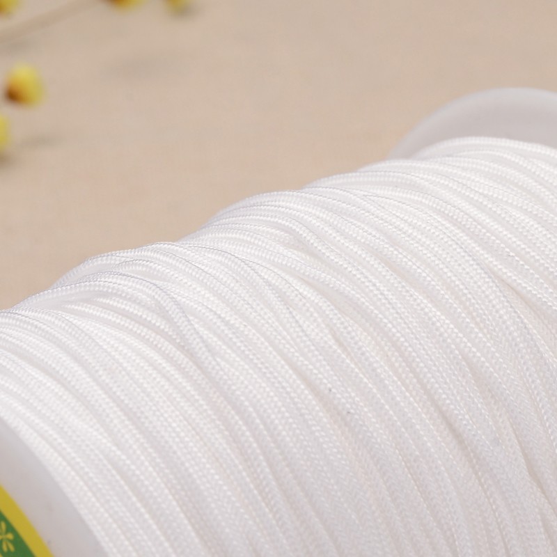 PandaHall Polyester Cord, White, 1.5mm, 150meter/roll Polyester White