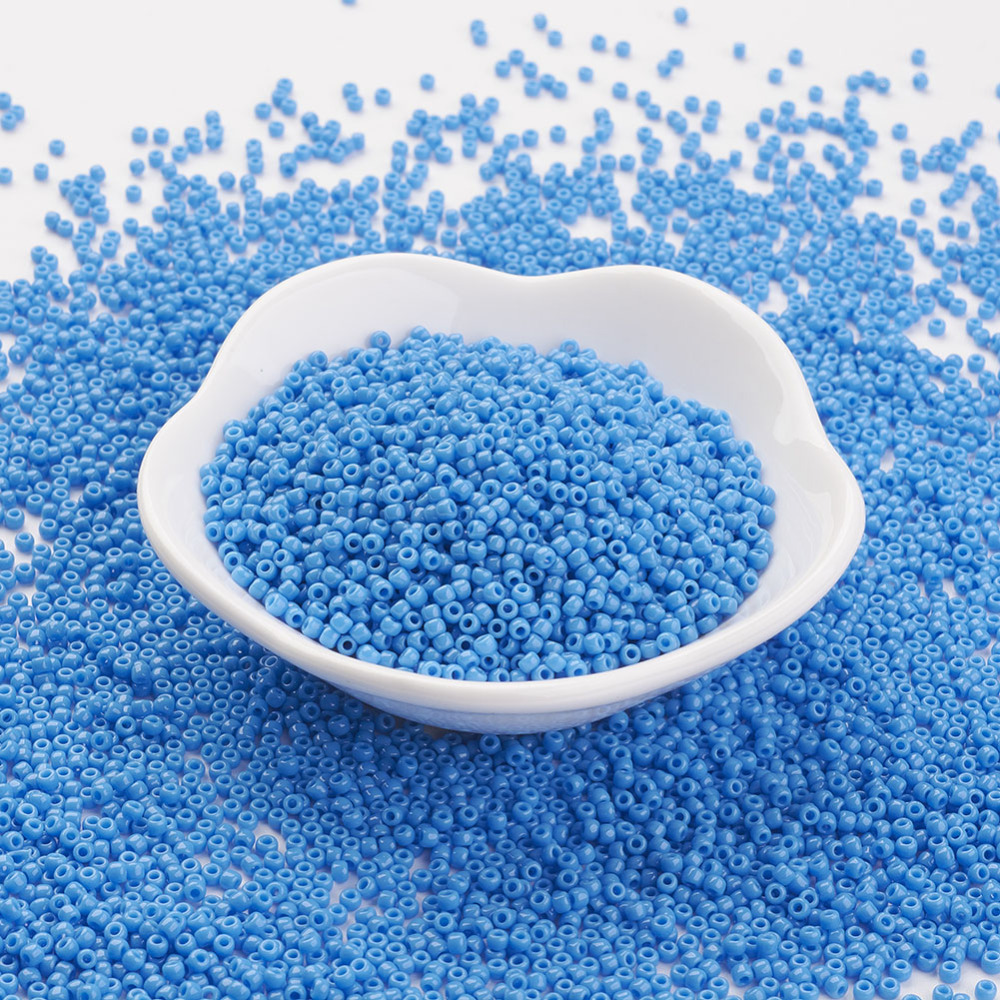 PandaHall TOHO&reg Japan Import Glass Seed Beads, Round, 11/0, Opaque Cornflower, 2x1.5mm, Hole: 0.5mm; about 900pcs/10g Glass Blue