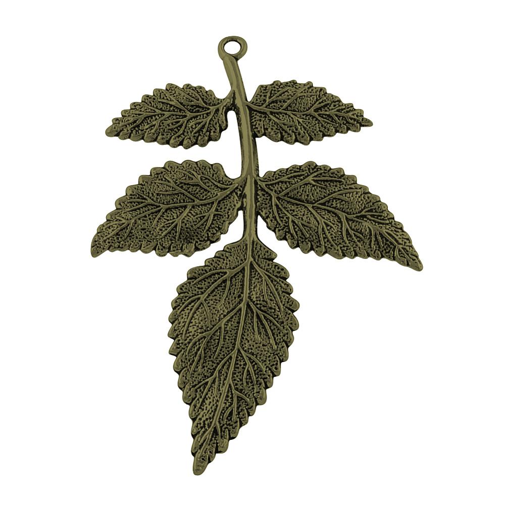 PandaHall Tibetan Style Alloy Big Pendants, Cadmium Free & Nickel Free & Lead Free, Leaf, Antique Bronze, 79.5x56.5x3mm, Hole: 3mm; about...
