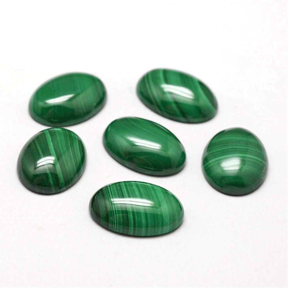 PandaHall Oval Natural Malachite Cabochons, 18x13x5mm Malachite Oval