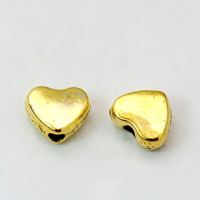 PandaHall Tibetan Style Beads, Lead Free, Cadmium Free and Nickel Free, Heart, Antique Golden, 5x6x3mm, Hole: 1.5mm Alloy Heart