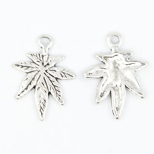 PandaHall Tibetan Style Pendants, Lead Free & Nickel Free & Cadmium Free, Cannabis/Pot Leaf, Antique Silver, about 21mm long, 15.5mm wide...