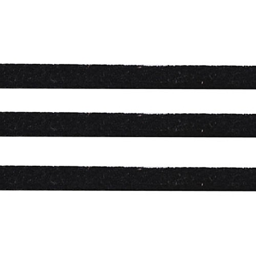 PandaHall Black Tone Suede Cord, Faux Suede Lace, about 1m long, 2.5mm wide, about 1.4mm thick, 1m/Strand Suede Black