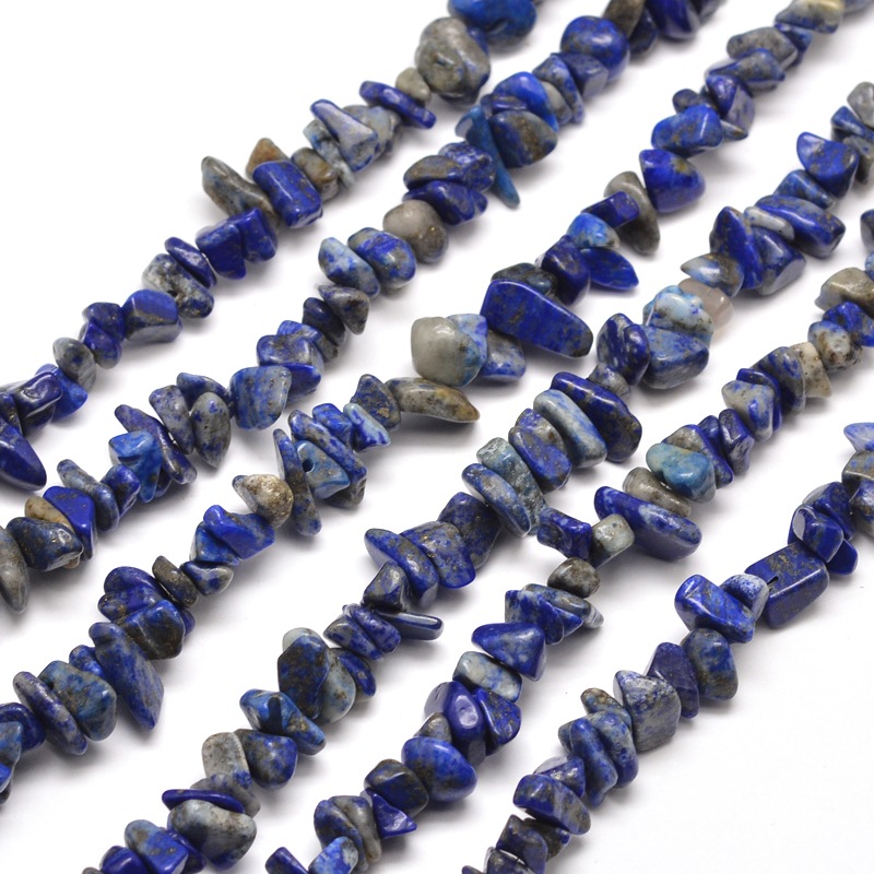 PandaHall Natural Sodalite Chip Bead Strands, 5~8x5~8mm, Hole: 1mm; about 31.5" Sodalite Chip
