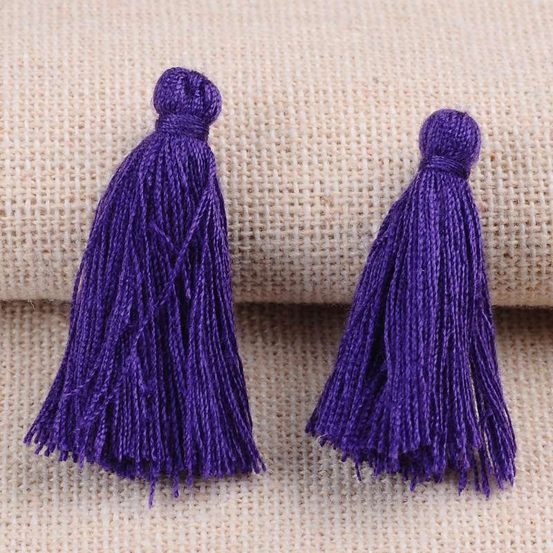 PandaHall Polyester Tassel Pendant Decorations, Indigo, 26~30x4mm; about 300pcs/bag Polyester Purple