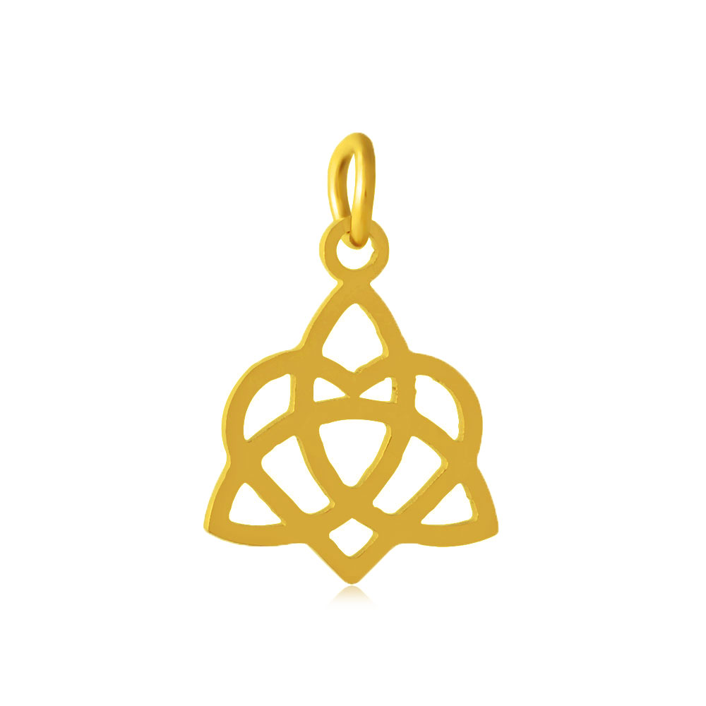 PandaHall 304 Stainless Steel Pendants, Golden, 15x12x1mm, Hole: 3mm Stainless Steel Others