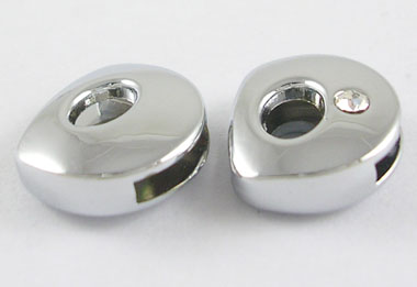 PandaHall Alloy Rhinestone Initial Letter.d Silde Charms Fit DIY Wristbands & Bracelets, Nickel Free, about 12mm long, hole: about 8.2x0.8mm...