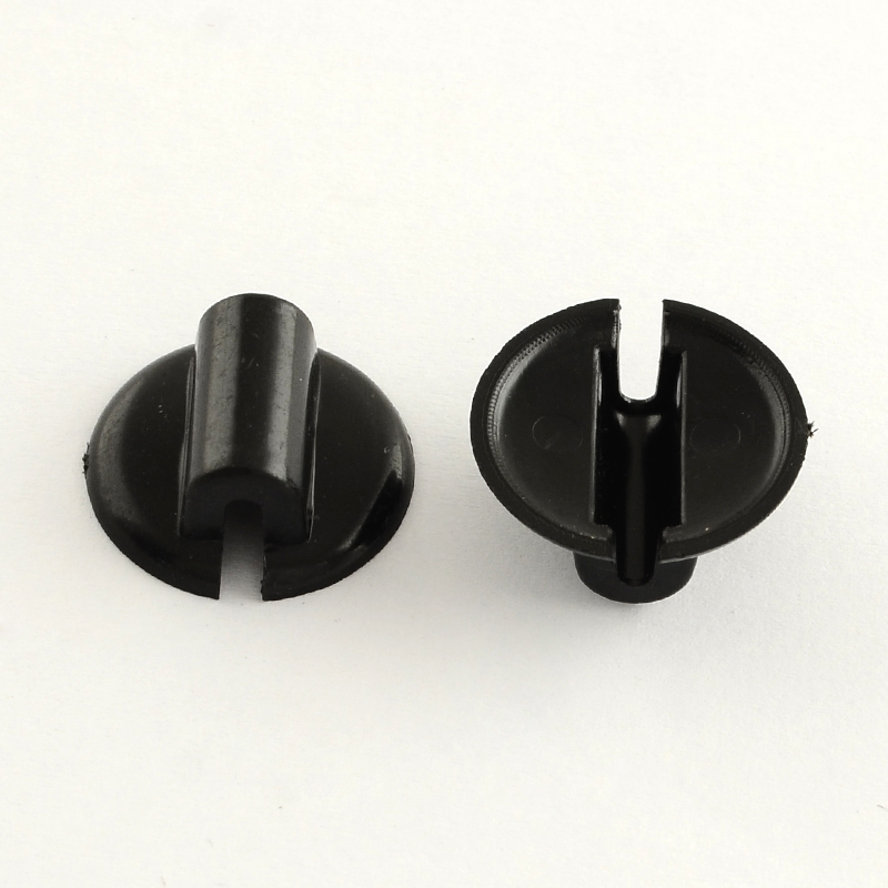 PandaHall Plastic Hair Findings, Black, 20x9mm; Half Hole: 2mm Plastic Black