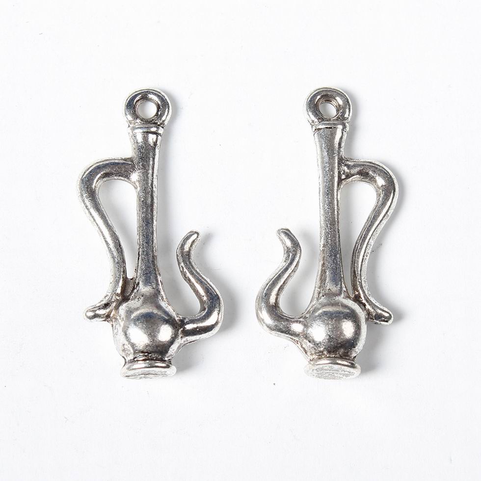 PandaHall Alloy Pendants, Lead Free, Flask, Antique Silver, 29x15x7mm, Hole: 2mm Alloy Tableware
