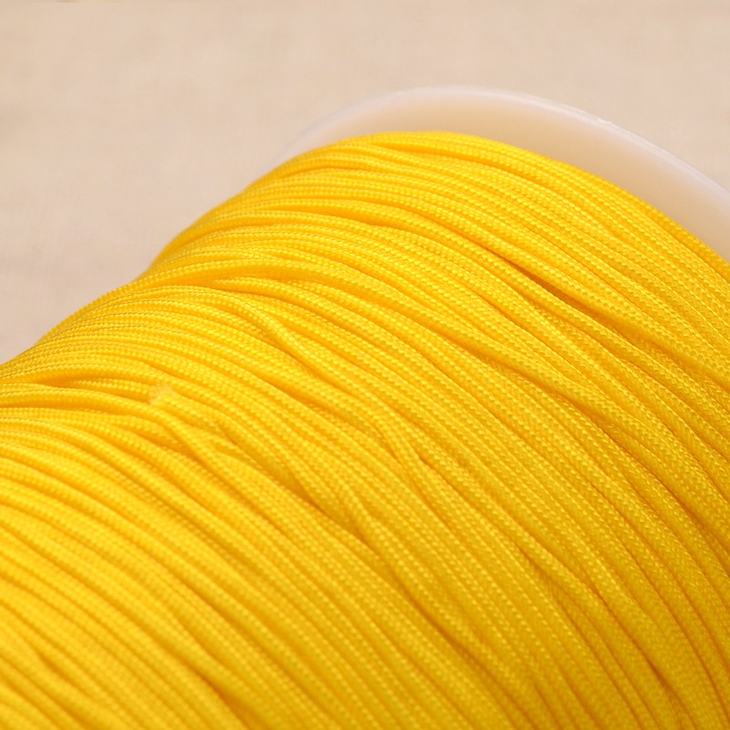 PandaHall Polyester Cord, Yellow, 1mm, about 300meter/roll Polyester Yellow