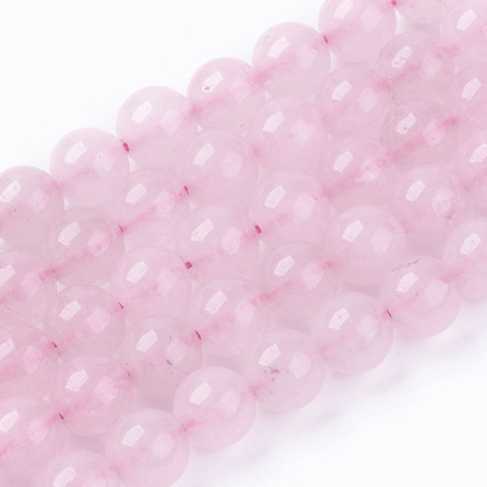 PandaHall Natural Jade Bead Strands, Dyed, Round, Pink, 8mm, Hole: 1mm; about 48pcs/strand, 14.9" Other Jade Round Pink