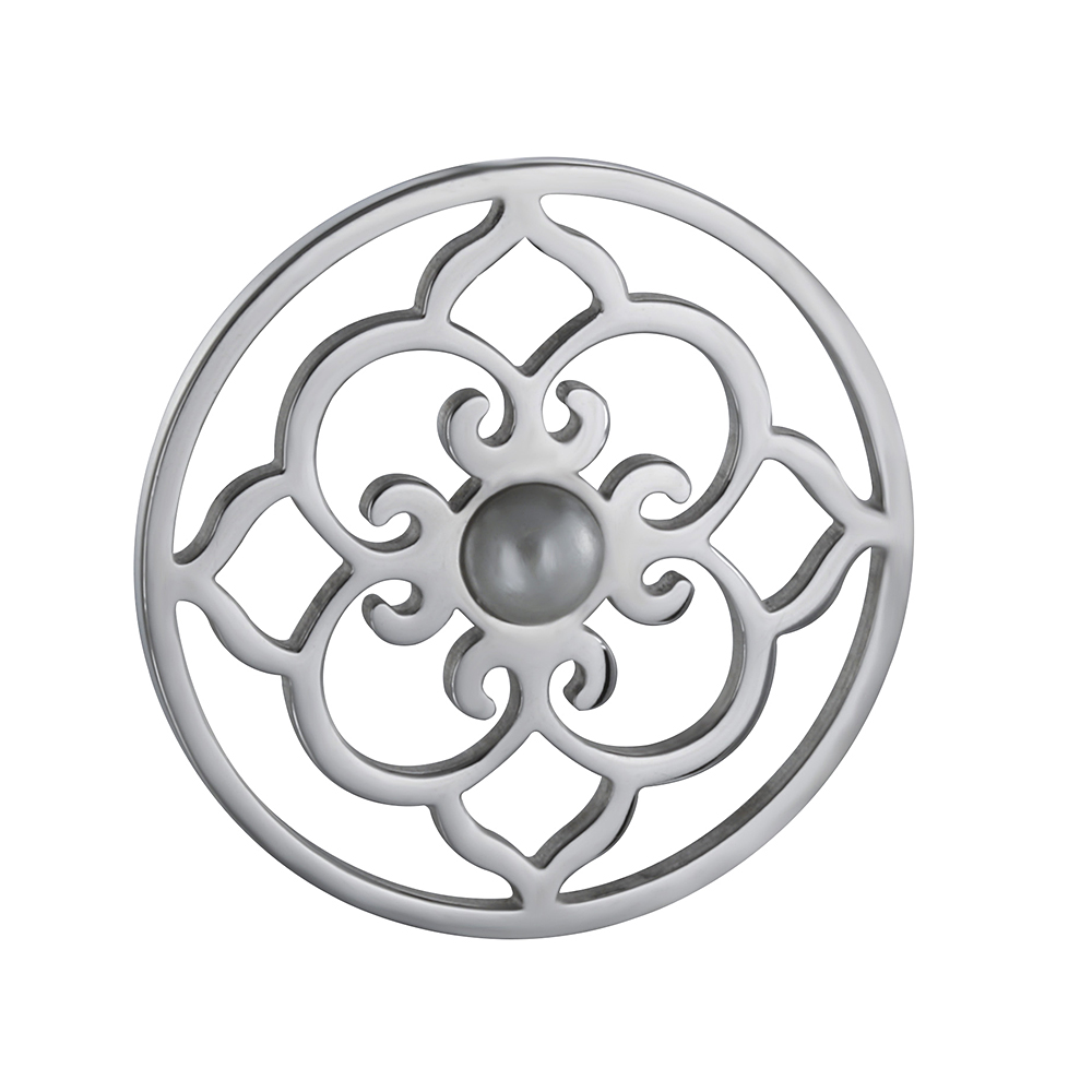 PandaHall 304 Stainless Steel Hollow Pendants, Fit for Diffuser Locket Pendants, Flat Round & Flower, Stainless Steel Color, 33x2mm...