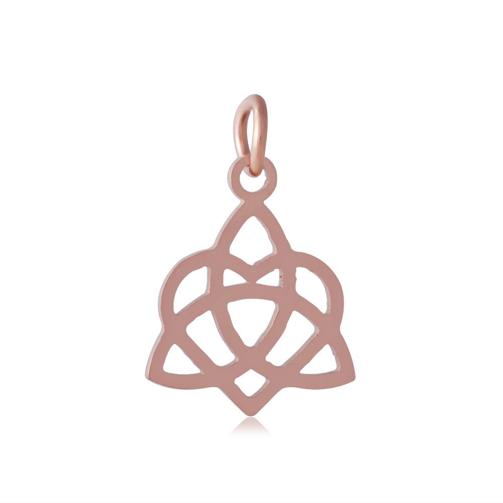 PandaHall 304 Stainless Steel Pendants, Rose Gold, 15x12x1mm, Hole: 3mm Stainless Steel Others