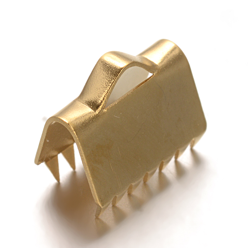 PandaHall 304 Stainless Steel Ribbon Ends, Golden, 10.5x9.5x6mm, Hole: 1.5x3mm Stainless Steel