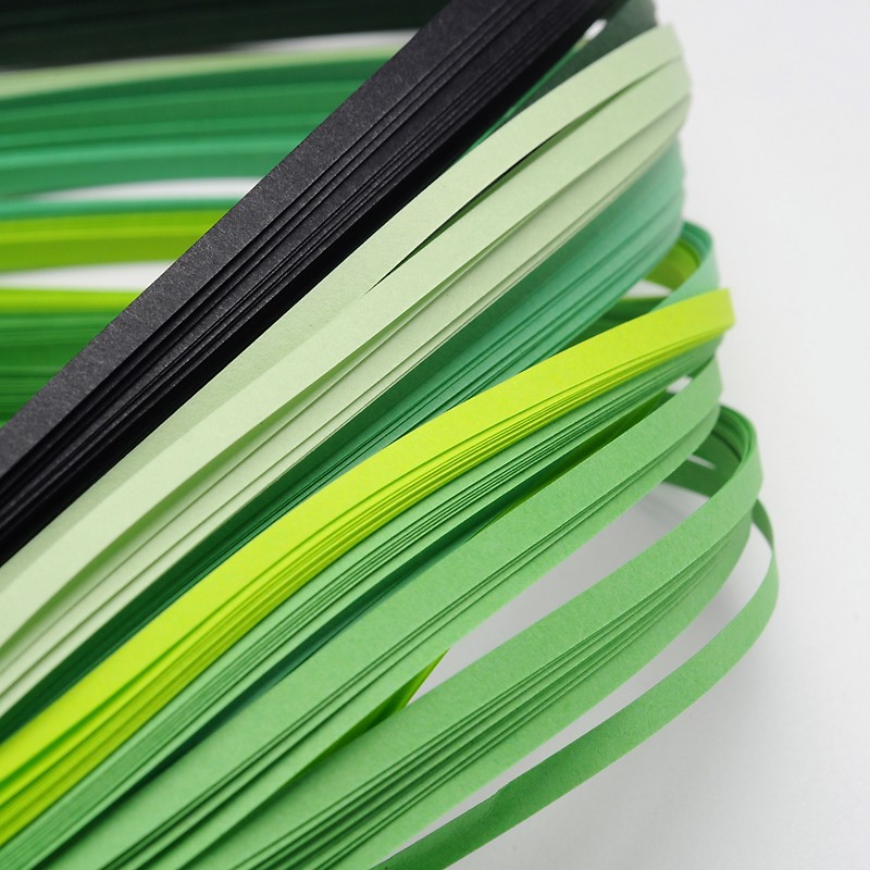 PandaHall 6 Colors Quilling Paper Strips, Green, 390x5mm; about 120strips/bag, 20strips/color Paper Green