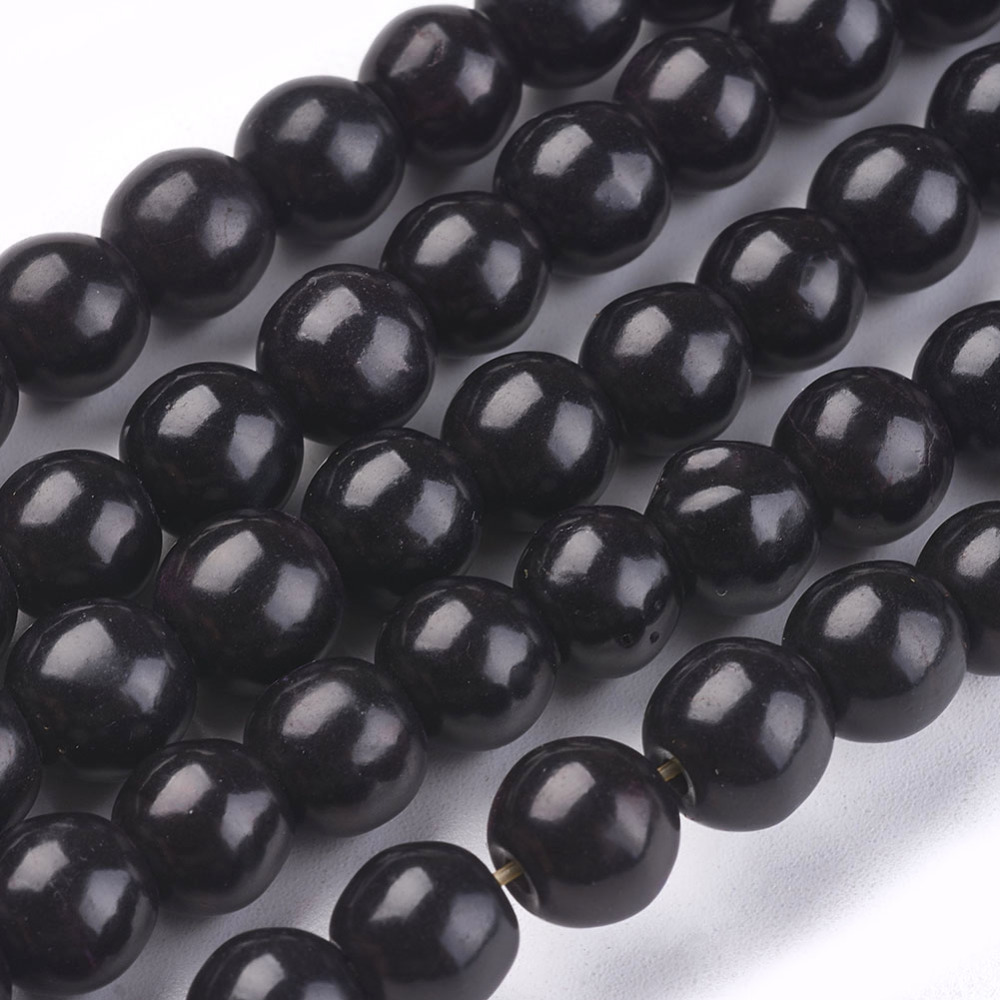 PandaHall 1 Strand Synthetic Turquoise Round Beads Strands, Dyed, Black, 8mm, Hole: 1mm; about 50pcs/strand, 15.35" Synthetic Turquoise...