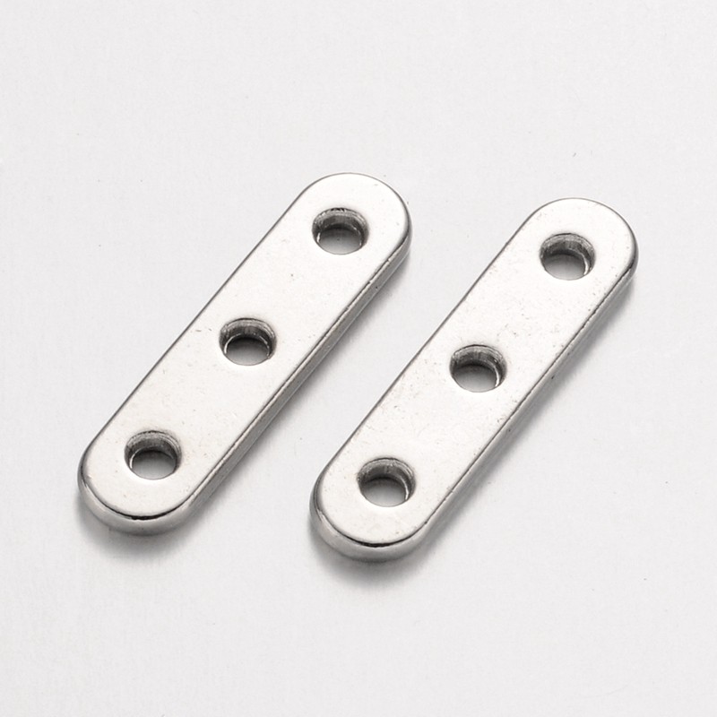 PandaHall Alloy Spacer Bars, Lead Free & Cadmium Free & Nickel Free, Platinum, 24x6x2mm Alloy Rectangle
