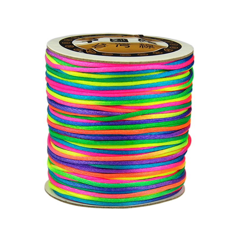 PandaHall Nylon Thread, Colorful, 1.5mm, 100m/roll Nylon