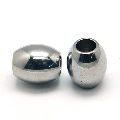 PandaHall 304 Stainless Steel Beads, Barrel, 15x13mm, Hole: 6mm Stainless Steel Barrel