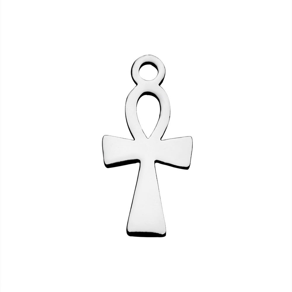 PandaHall 304 Stainless Steel Pendants, Cross, Stainless Steel Color, 16x8x1.1mm, Hole: 1.5mm Stainless Steel Cross