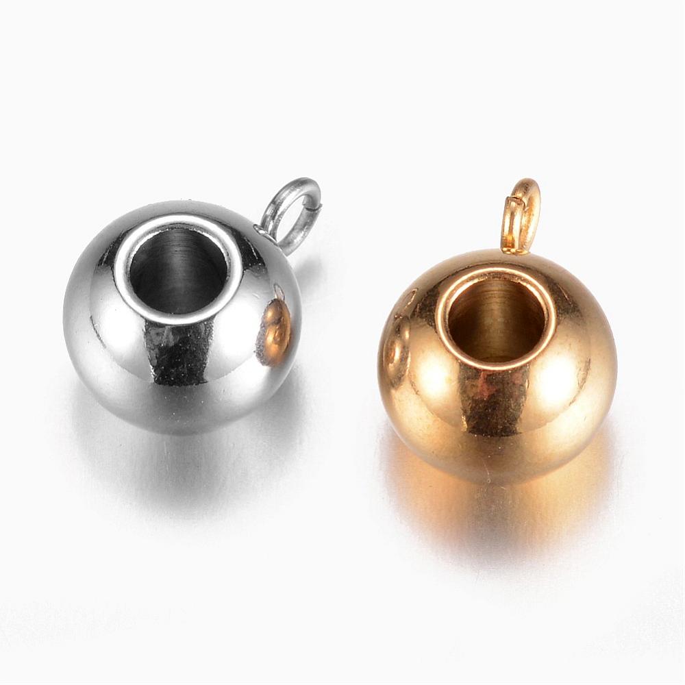 PandaHall 304 Stainless Steel Hanger Links, Rondelle Bail Beads, Mixed Color, 11x6.5x8mm, Hole: 3mm Stainless Steel Rondelle Multicolor