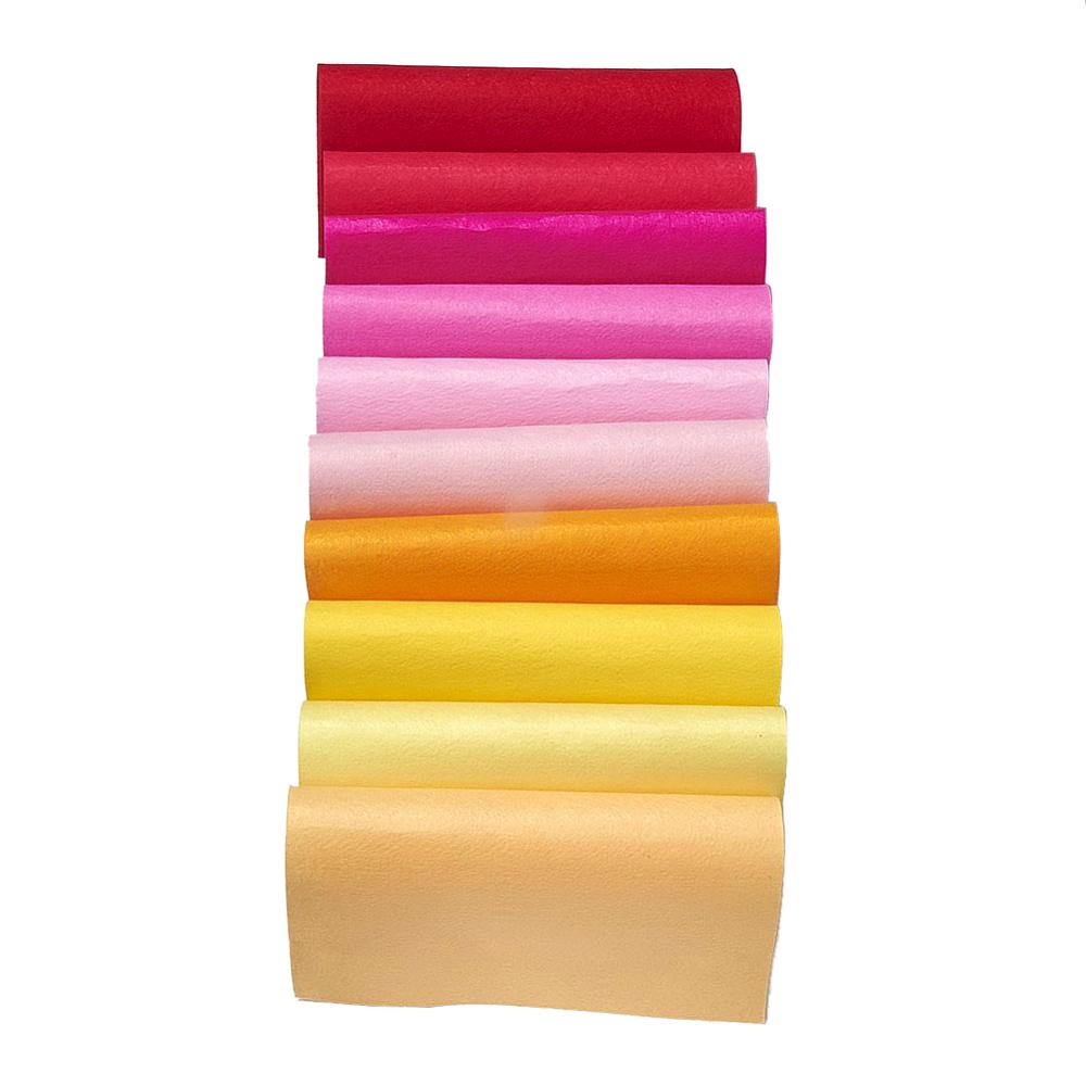 PandaHall Non Woven Fabric Embroidery Needle Felt for DIY Crafts, Square, Mixed Color, 298~300x298~300x1mm; 10pcs/set Cloth Multicolor