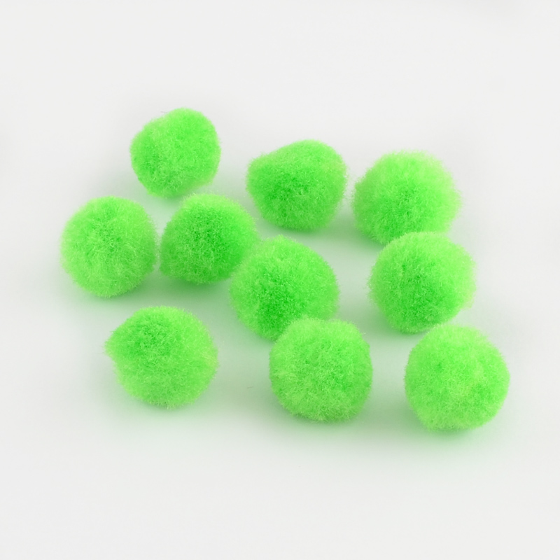 PandaHall DIY Doll Craft Pom Pom Yarn Pom Pom Balls, SpringGreen, 20mm; about 500pcs/bag Wool Green