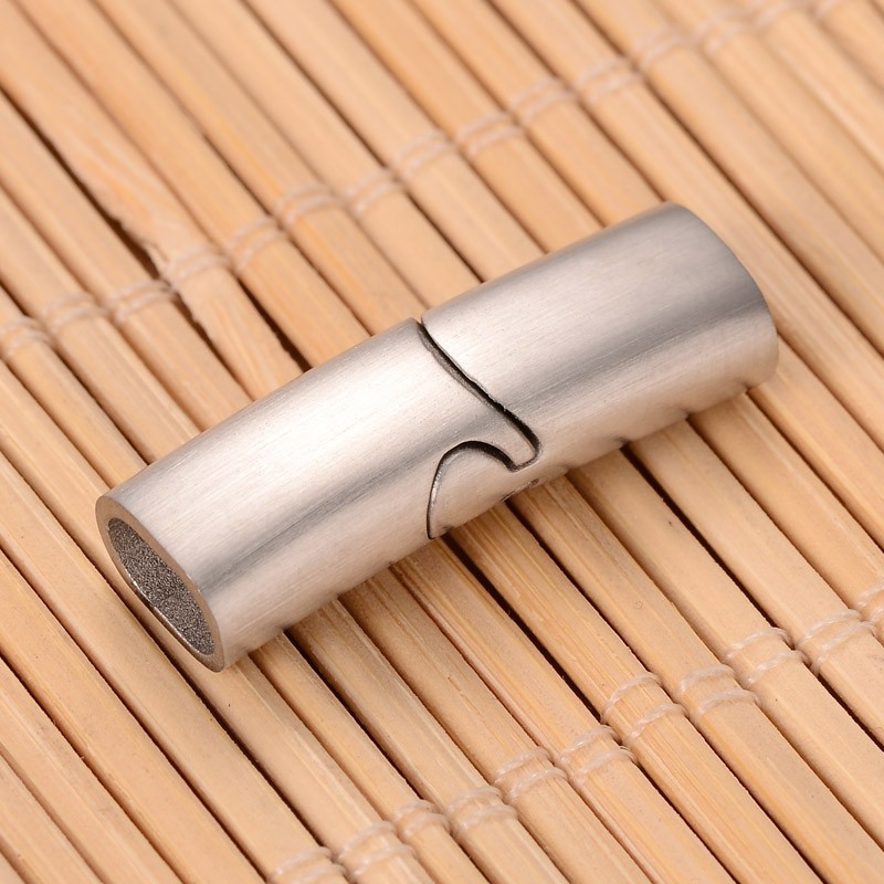PandaHall Matte 304 Stainless Steel Rectangle Magnetic Clasps, Stainless Steel Color, 28x9x6mm, Hole: 4x7mm Stainless Steel Rectangle