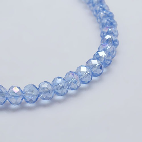 PandaHall Electroplate Glass Bead Strands, AB Color, Faceted, Rondelle, CornflowerBlue, 6x4mm, Hole: 1mm; about 101pcs/strand, 18.5" Glass...