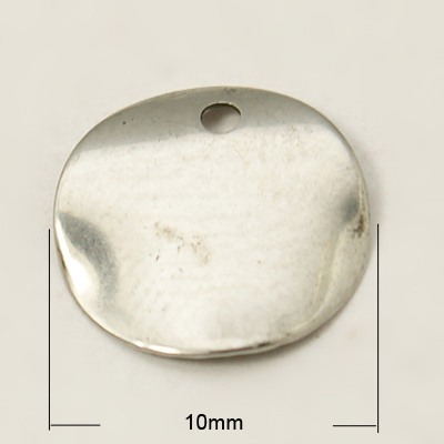PandaHall 304 Stainless Steel Blank Stamping Tag Pendants, Flat Round, 10x0.5mm, Hole: 0.5mm Stainless Steel Flat Round