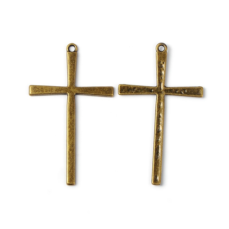 PandaHall Tibetan Style Alloy Cross Large Pendants, Lead Free & Cadmium Free & Nickel Free, Antique Bronze, 61.5mm long,36.5mm wide,2mm...
