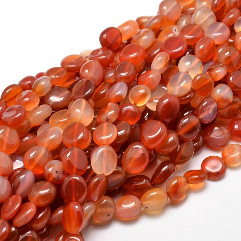 PandaHall Dyed Natural Carnelian Nuggets Beads Strands, 4~8x6~9x5~7mm, Hole: 1mm; about 15.3"~15.7" Carnelian Nuggets