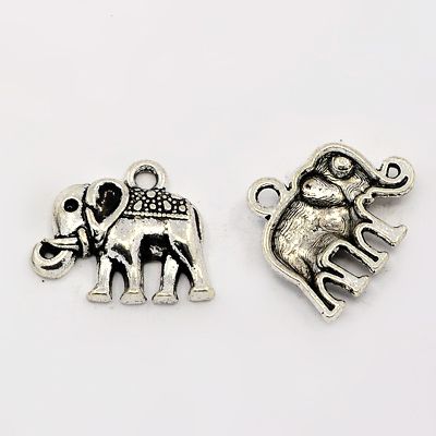 PandaHall Tibetan Style Pendants, Cadmiuim Free & Lead Free, Elephant, Antique Silver, 17x13x3mm, Hole: 2mm Alloy Elephant