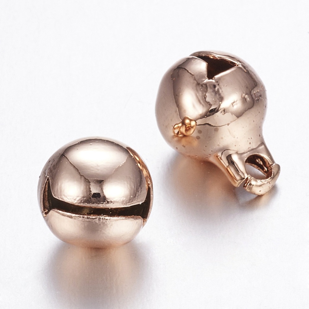 PandaHall 304 Stainless Steel Bell Charms, Rose Gold, 11x8mm, Hole: 1.8mm Stainless Steel Bell