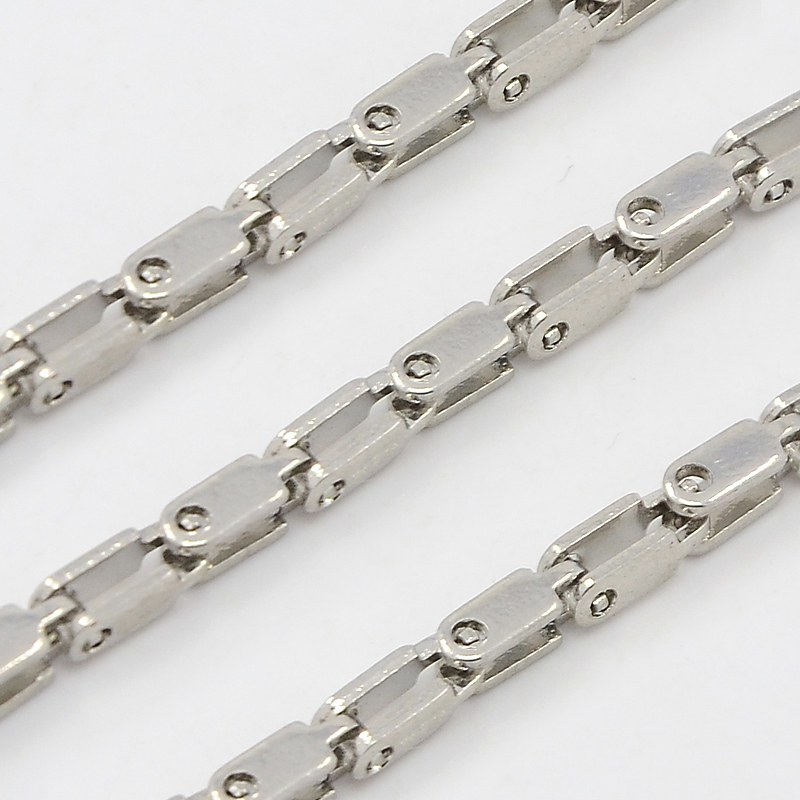 PandaHall 304 Stainless Steel Chains, Stainless Steel Color, 2.5mm Stainless Steel