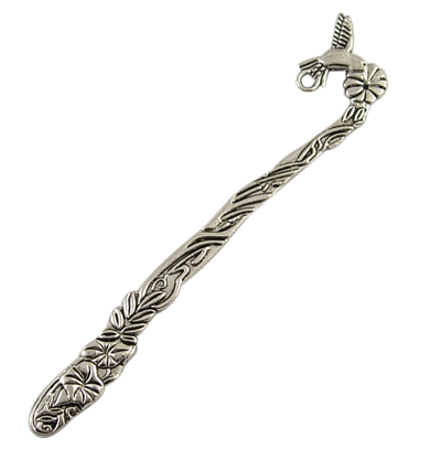 PandaHall Tibetan Style Bookmarks, Lead Free and Cadmium Free, Antique Silver, about 12.5cm long, 2cm wide, 4mm thick, hole: 3mm Alloy