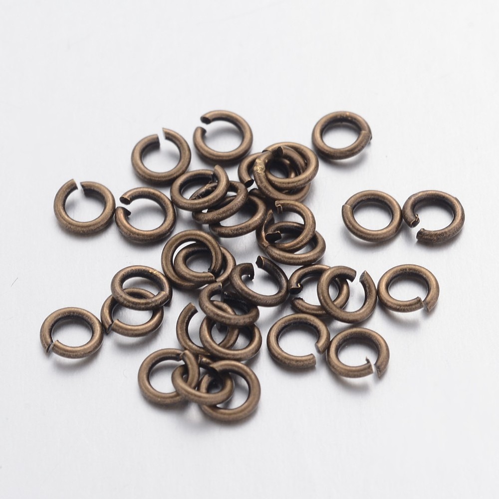 PandaHall Brass Jump Rings, Close but Unsoldered, Antique Bronze, 4x0.8mm; about 2.4mm inner diameter Brass Ring