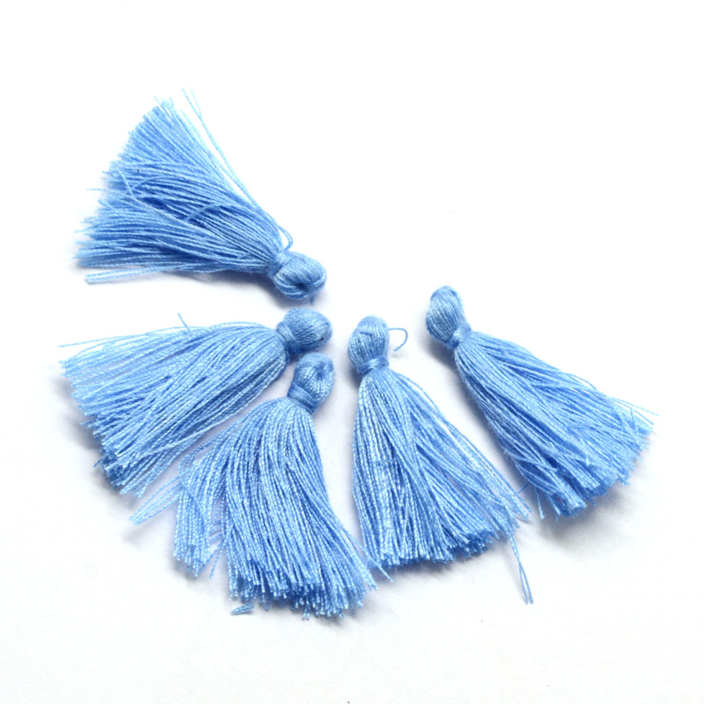 PandaHall Cotton Tassel Decorations, Pendant Decorations, CornflowerBlue, 30mm Cotton Blue