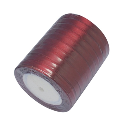 PandaHall Garment Accessories 1/4"(6mm) Satin Ribbon, DarkRed, 25yards/roll(22.86m/roll) Polyester Red