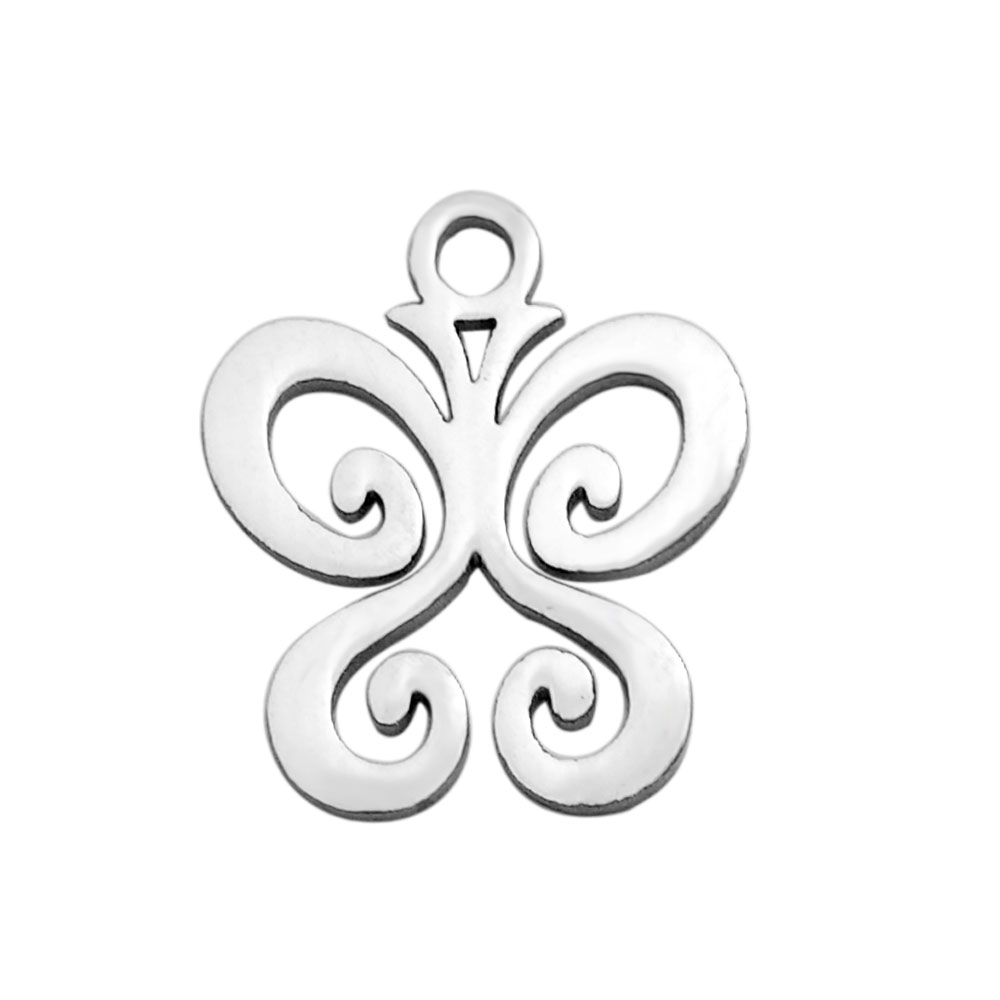 PandaHall 304 Stainless Steel Charms, Butterfly, Stainless Steel Color, 14x12x1mm, Hole: 1.5mm Stainless Steel Butterfly