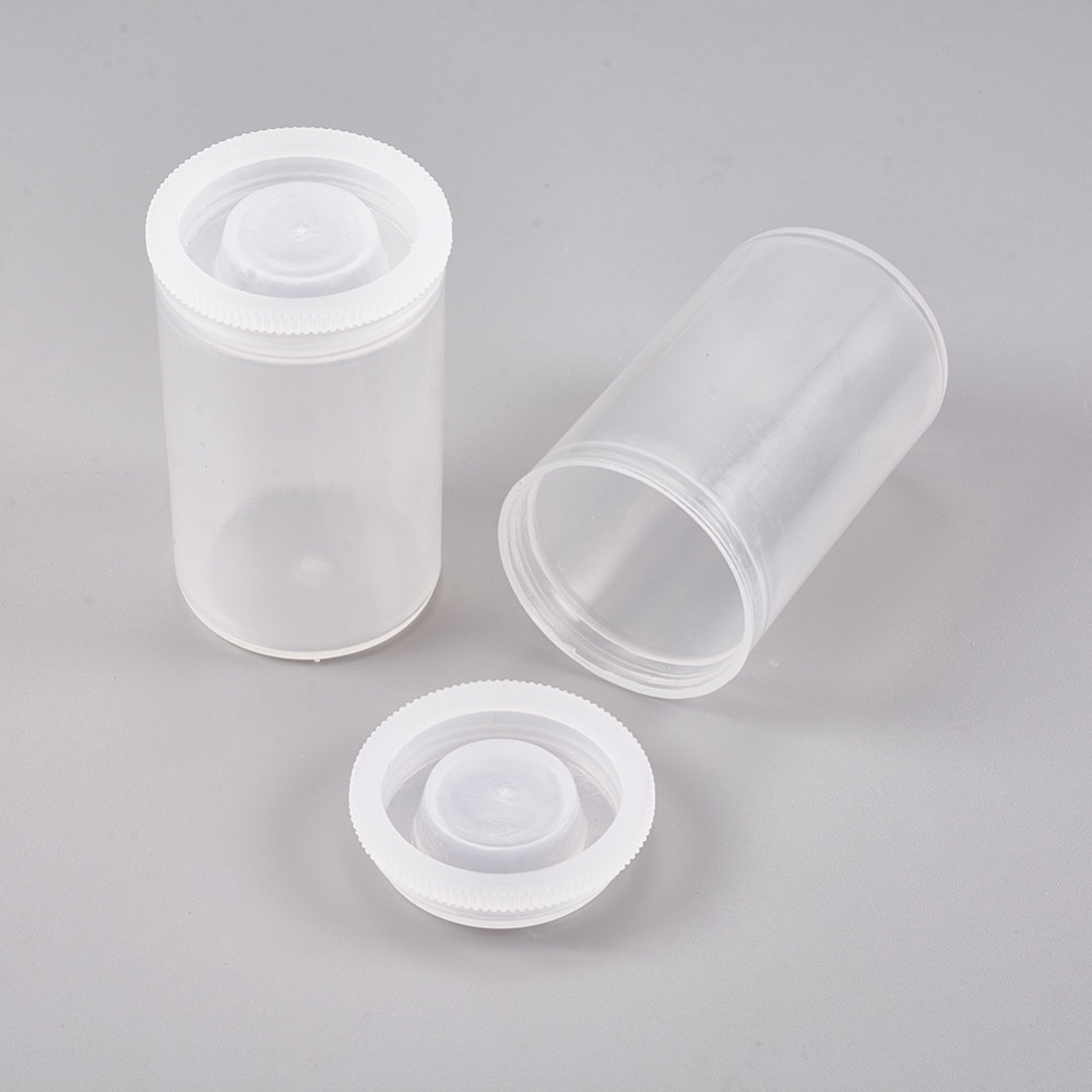 PandaHall Plastic Bead Containers, Column, Clear, 3.35x5.4cm Plastic Column Clear