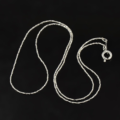 PandaHall Silver Color Brass Chain Necklace Making for Women, with Spring Clasps, Thin Chain, 16.5",0.5mm Brass