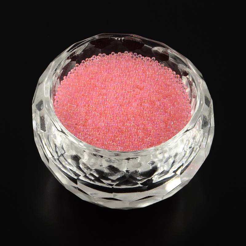 PandaHall AB-Color Plated DIY 3D Nail Art Decoration Mini Glass Beads, Tiny Caviar Nail Beads, LightCoral, 0.6~0.8mm; about 450g/bag Glass...