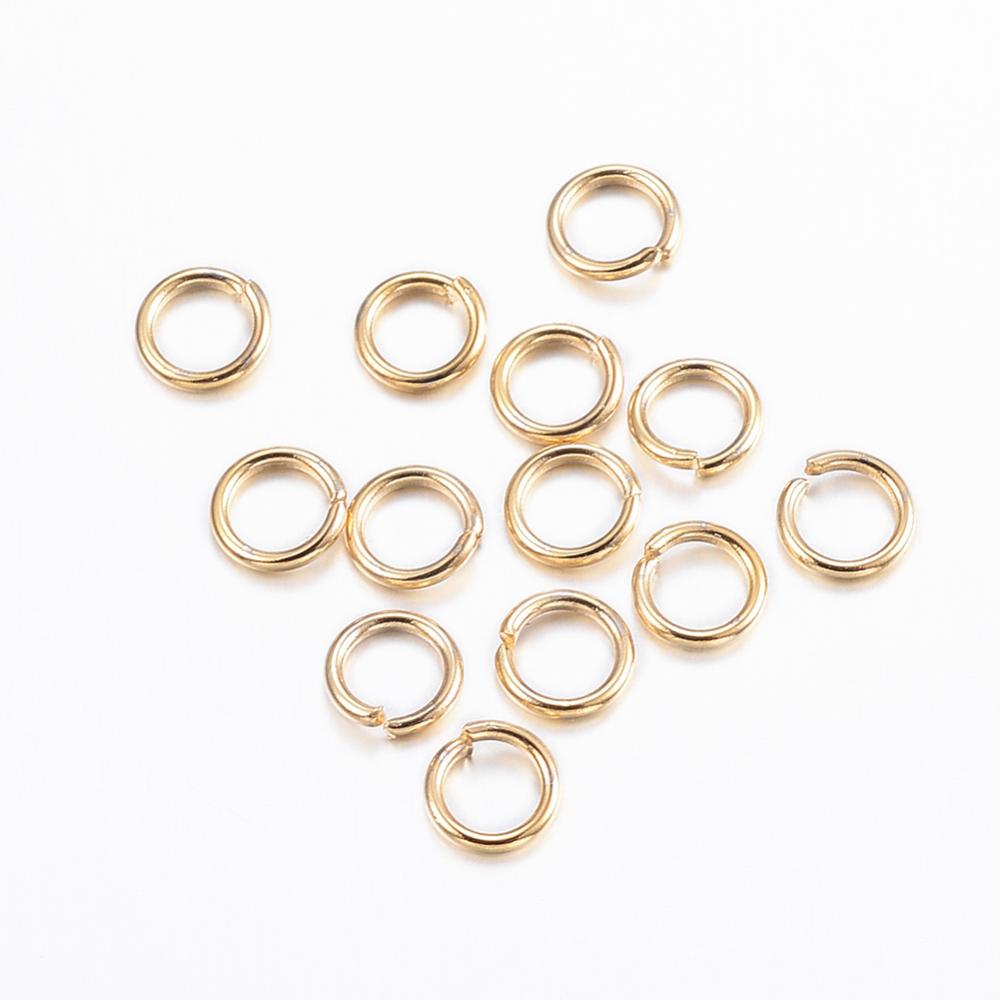 PandaHall 304 Stainless Steel Jump Rings, Open Jump Rings, Golden, 4.5x0.7mm; about 3.1mm inner diameter Stainless Steel Ring