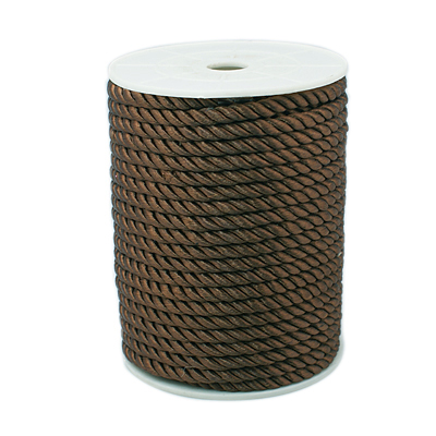 PandaHall Twisted Nylon Thread, CoconutBrown, 5mm, about 18~19yards/roll(16.4m~17.3m/roll) Nylon Brown
